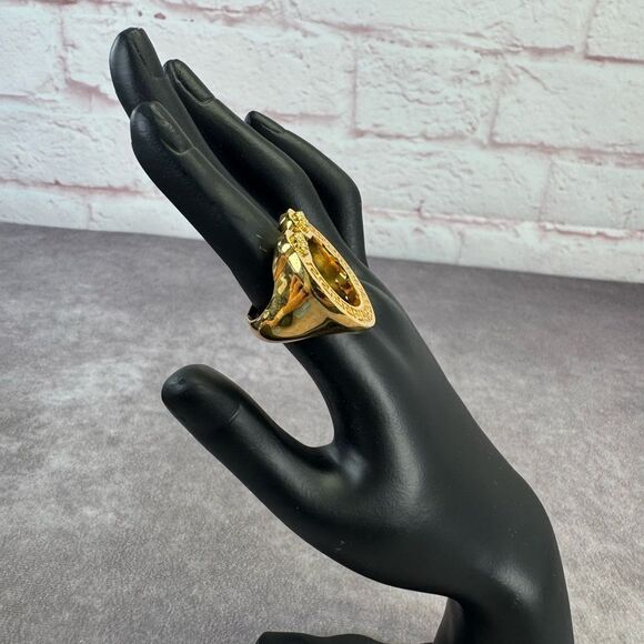 Versace Unisex Medusa Gold Rodeo Ring - Picture 4 of 10